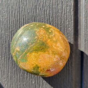 Polished Ocean Jasper Palm Stone